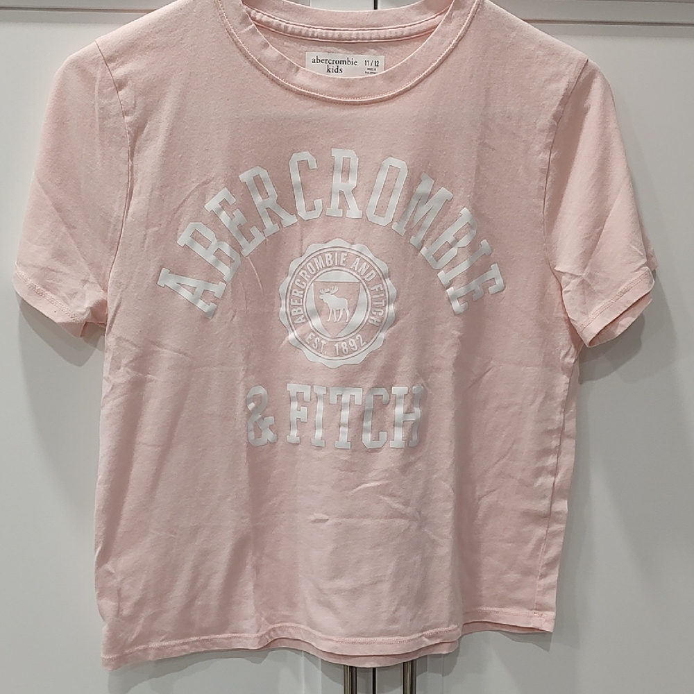 Girl Abercrombie & Fitch Pink Short Sleeve Tee Kids Size 11-12